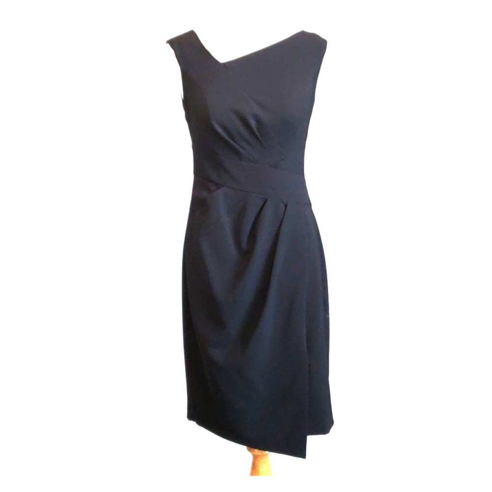 NWT Black WHBM sheath dress w/asymmetric neckline